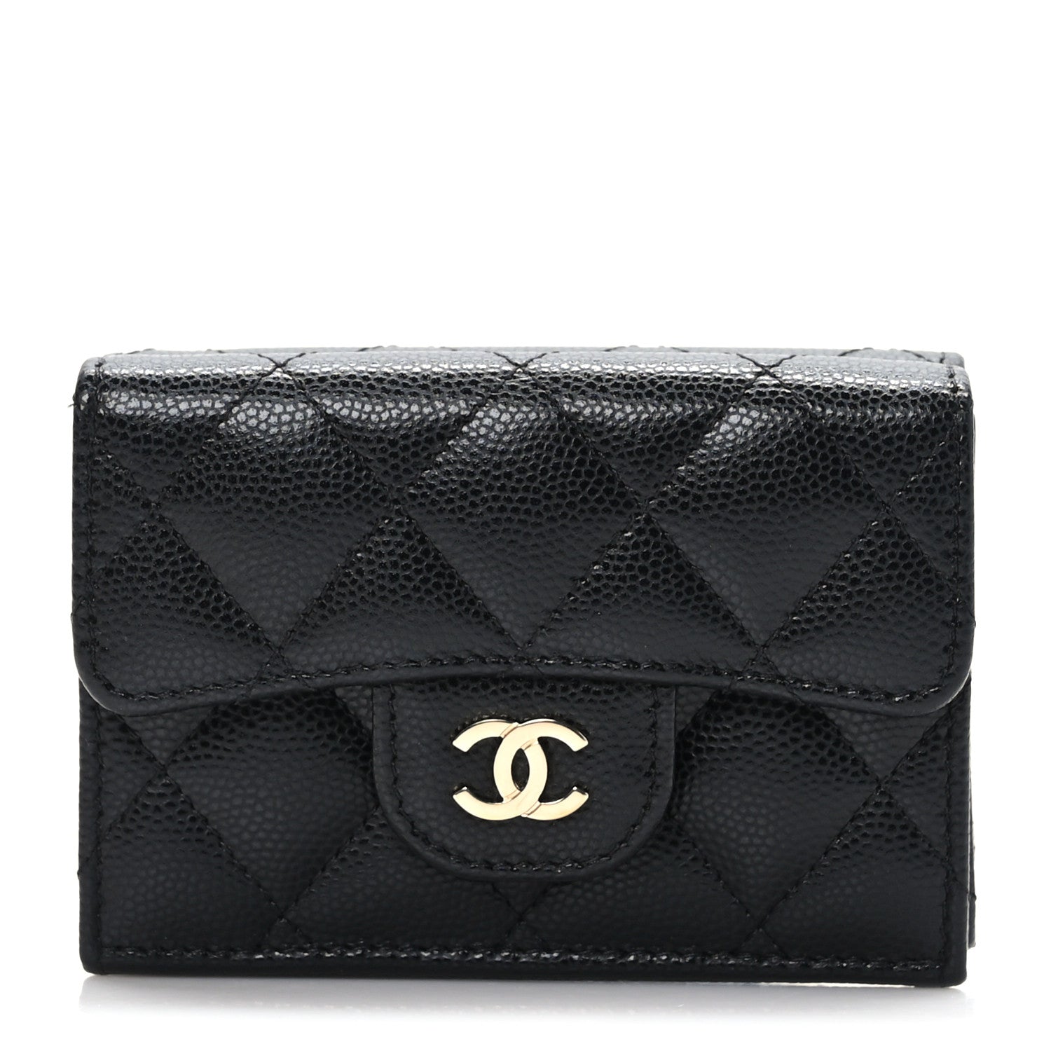 Chanel Caviar Quilted Double Flap Wallet Black 1 of 8