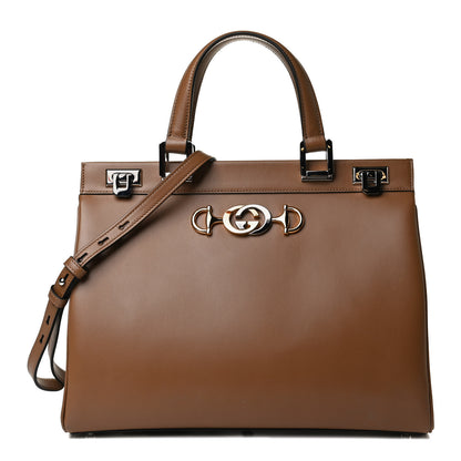 Gucci Smooth Calfskin Medium Zumi Top Handle Bag Friky Taupe 1 of 13