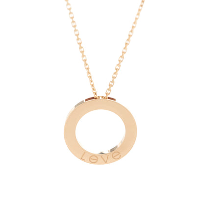 Cartier 18K Pink Gold 3 Diamonds LOVE Pendant Necklace 5 of 7