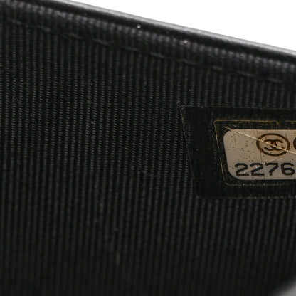 Chanel Metallic Caviar Suede Wallet On Chain WOC Gold Black 8 of 11