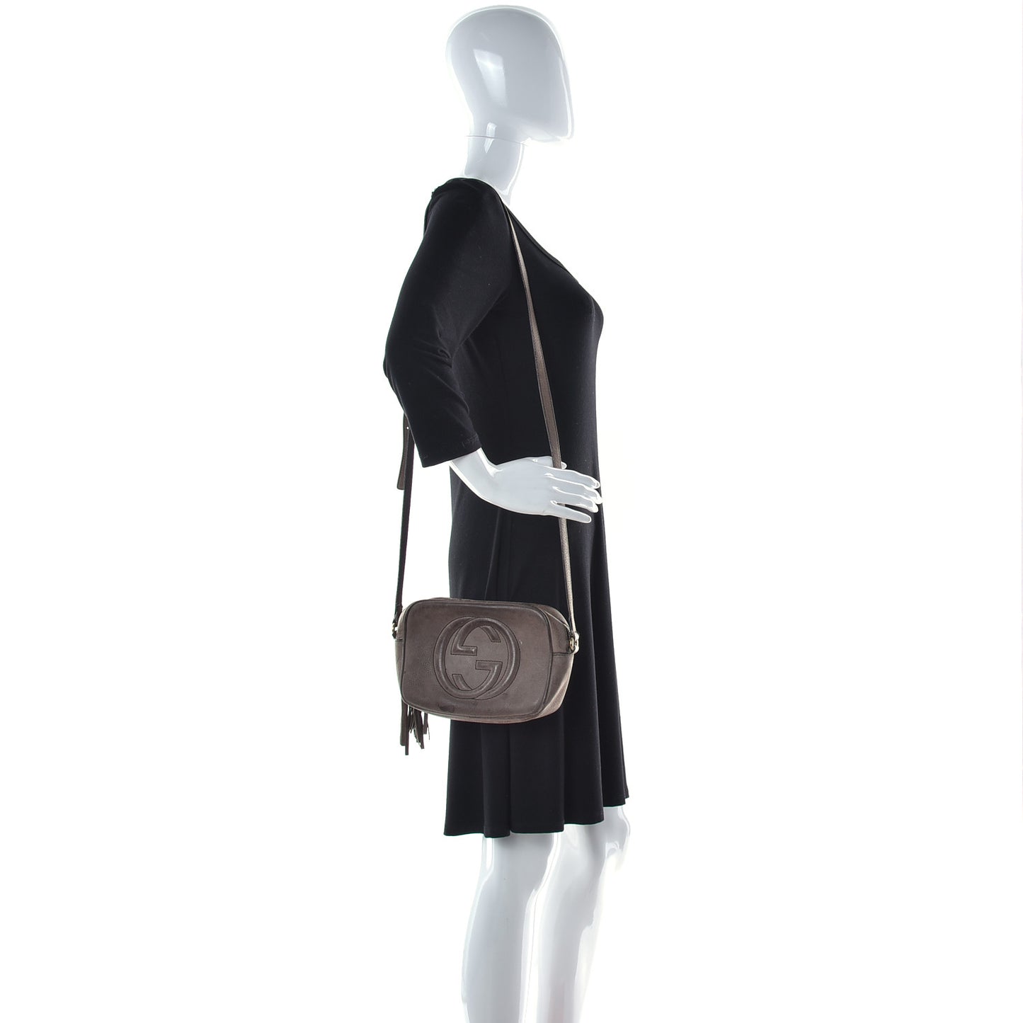 Vitello Range Small Soho Disco Bag Grey Field