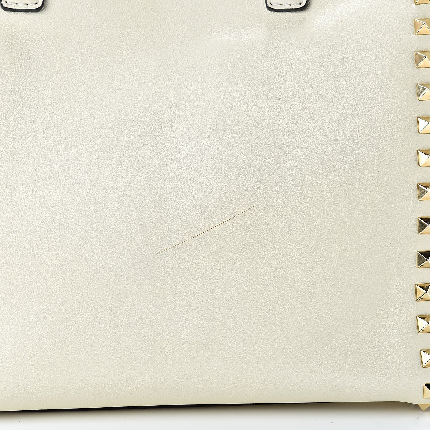 Valentino Garavani Vitello Rockstud Double Handle Tote Ivory 13 of 14