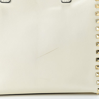 Valentino Garavani Vitello Rockstud Double Handle Tote Ivory 13 of 14