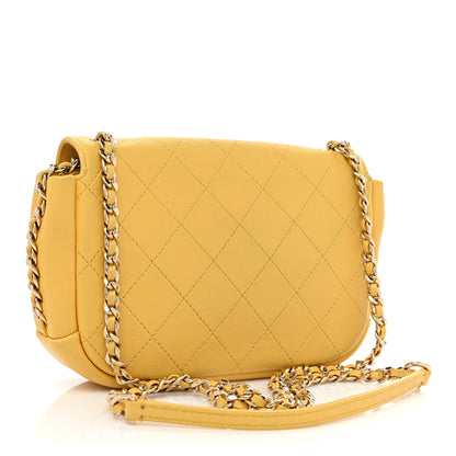 Chanel Goatskin Stitched Casual Trip Single Flap Yellow 3 of 18