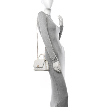 Chanel Iridescent Caviar Quilted Extra Mini Coco Handle Flap White 2 of 12