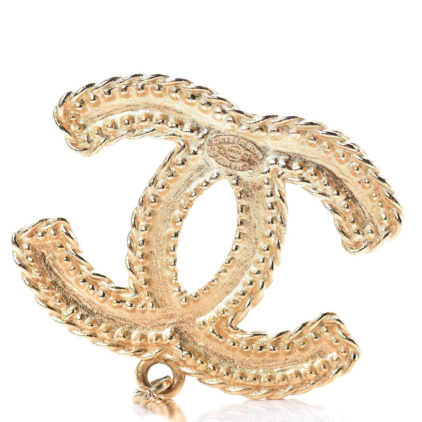 CC Drop Earrings Matte Gold