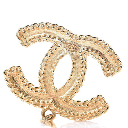 Chanel CC Drop Earrings Matte Gold 4 of 5
