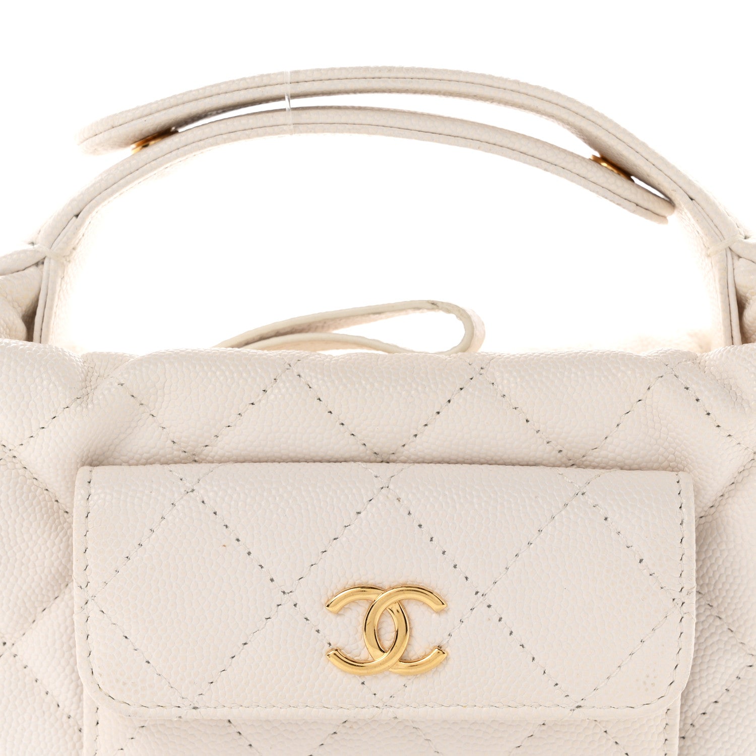 Chanel Caviar Quilted Polly Pocket Pouch Hobo White 8 of 10