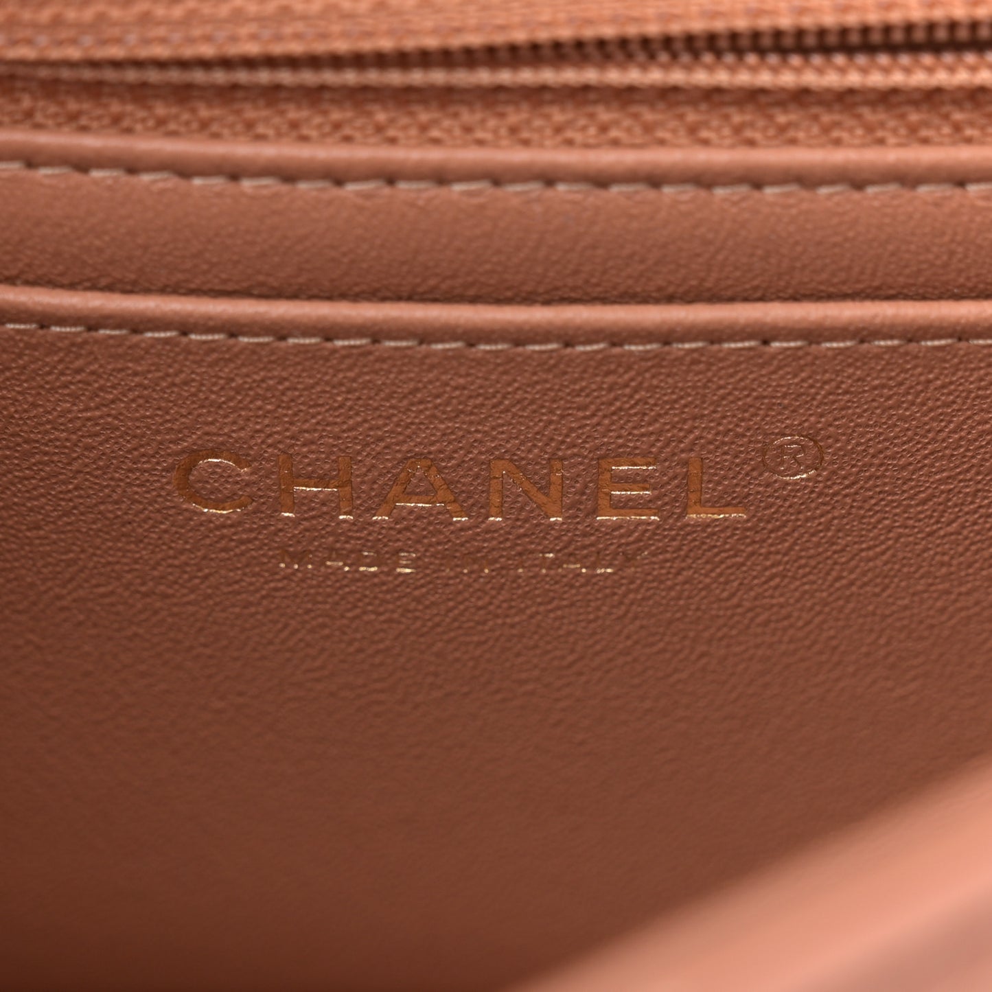 Lambskin Quilted Mini Rectangular Flap Brown