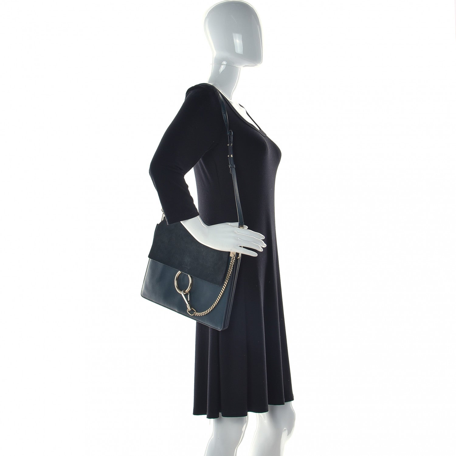 Chloe Suede Calfskin Medium Faye Shoulder Bag Intense Green 2 of 11
