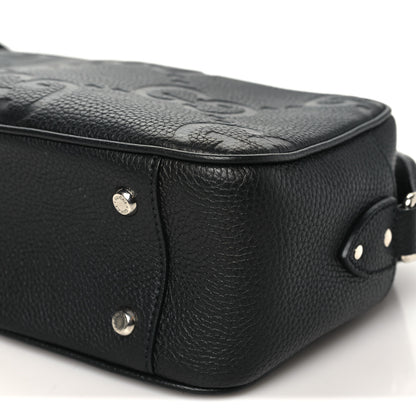 Gucci Piuma Calfskin Jumbo GG Embossed Messenger Bag Black 10 of 10