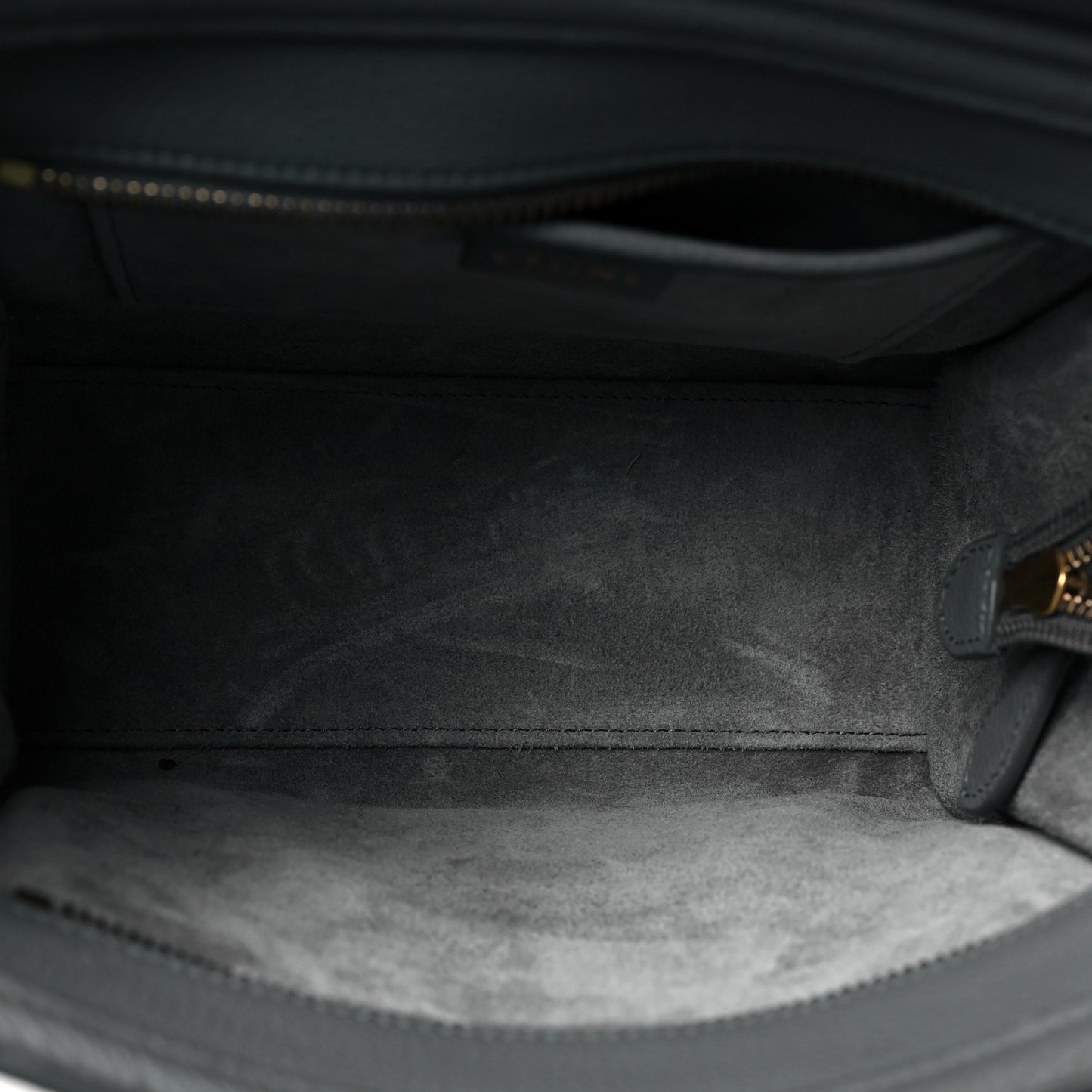 Drummed Calfskin Nano Luggage Kohl
