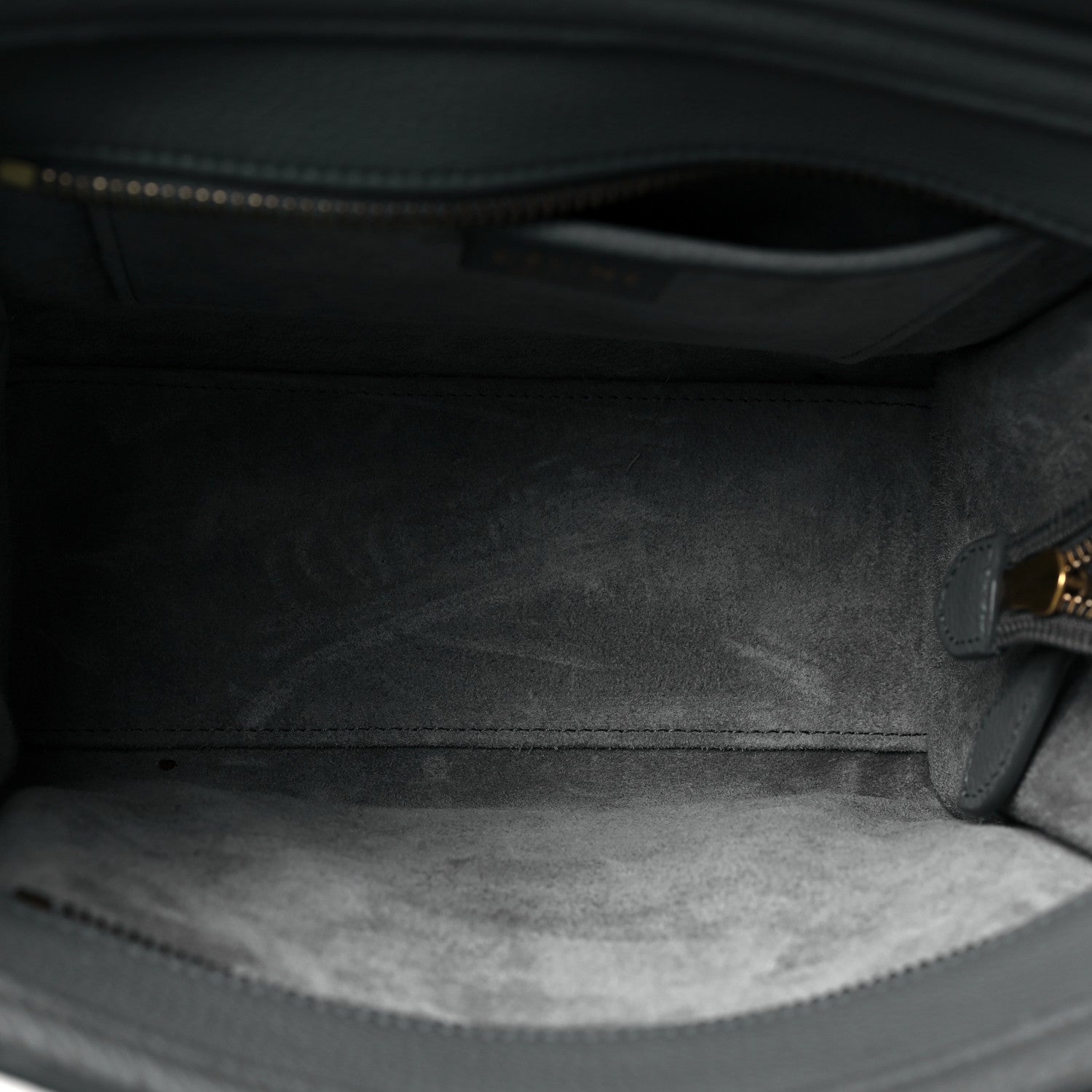 Celine Drummed Calfskin Nano Luggage Kohl 5 of 12