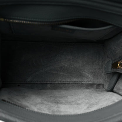Celine Drummed Calfskin Nano Luggage Kohl 5 of 12