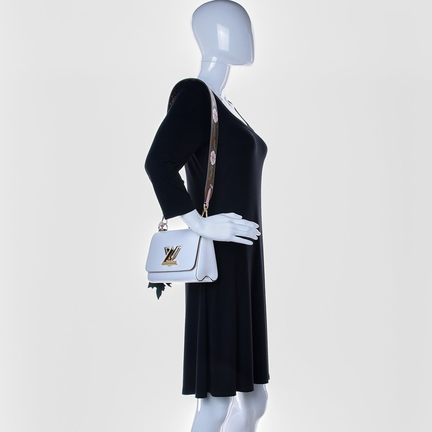 Epi Asnieres Flowers Twist Shoulder Bag PM White
