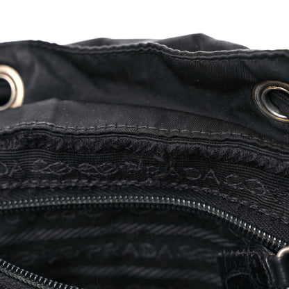 Prada Tessuto Nylon Crocodile Embossed Calfskin Cinch Backpack Black 13 of 28