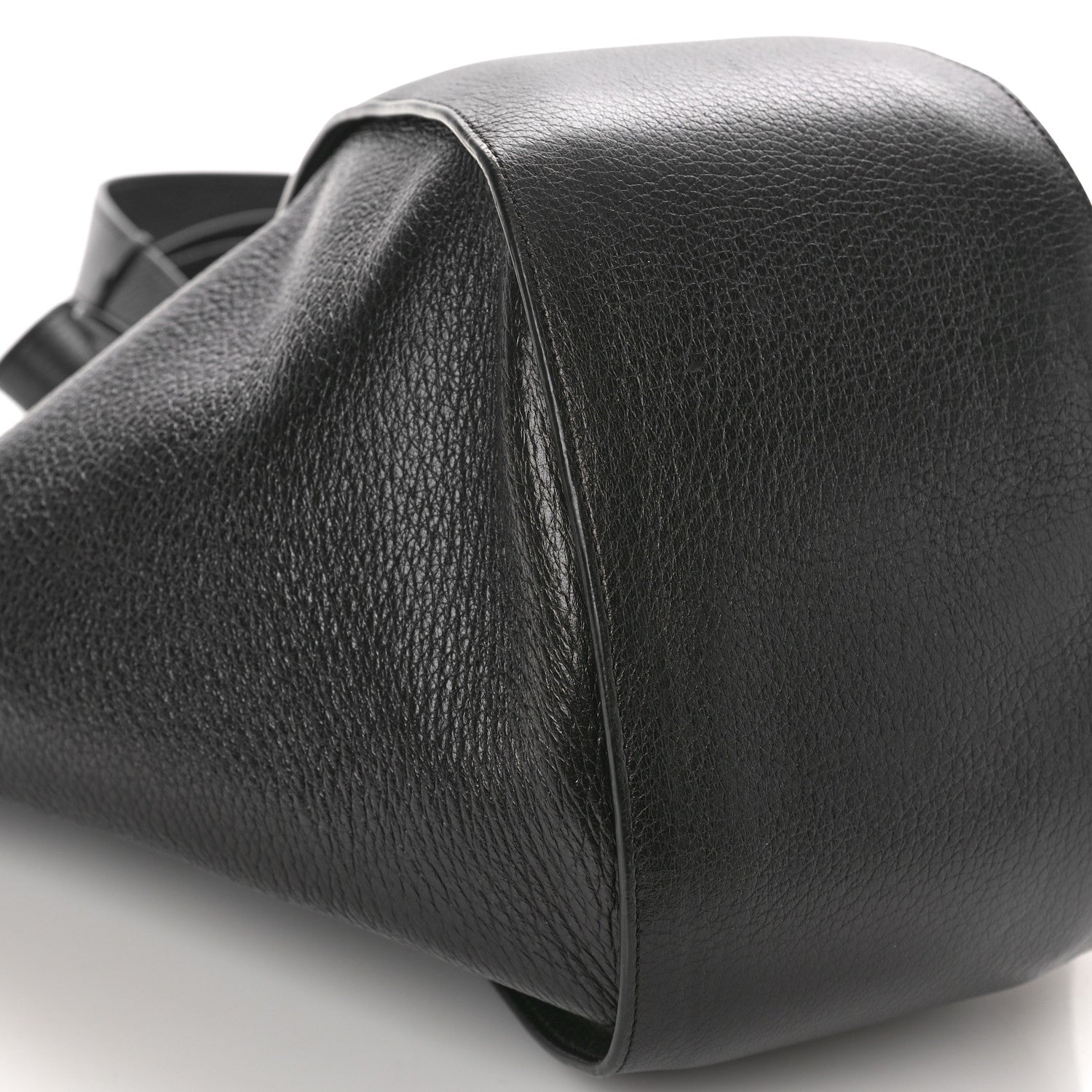 The Row Grained Calfskin Drawstring Bucket Bag Black 8 of 16