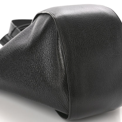 The Row Grained Calfskin Drawstring Bucket Bag Black 8 of 16