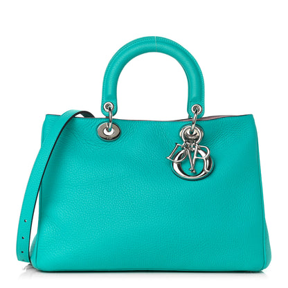 Christian Dior Bullcalf Medium Diorissimo Tote Turquoise 3 of 11