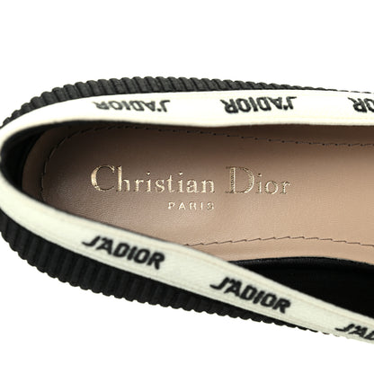 Christian Dior Fabric Ribbon Embroidered J'Adior Ballet Flats 39.5 Black 7 of 10