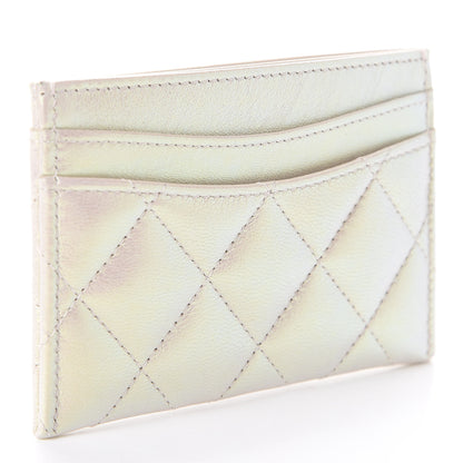 Chanel Iridescent Lambskin Quilted Card Holder Ivory 3 of 8
