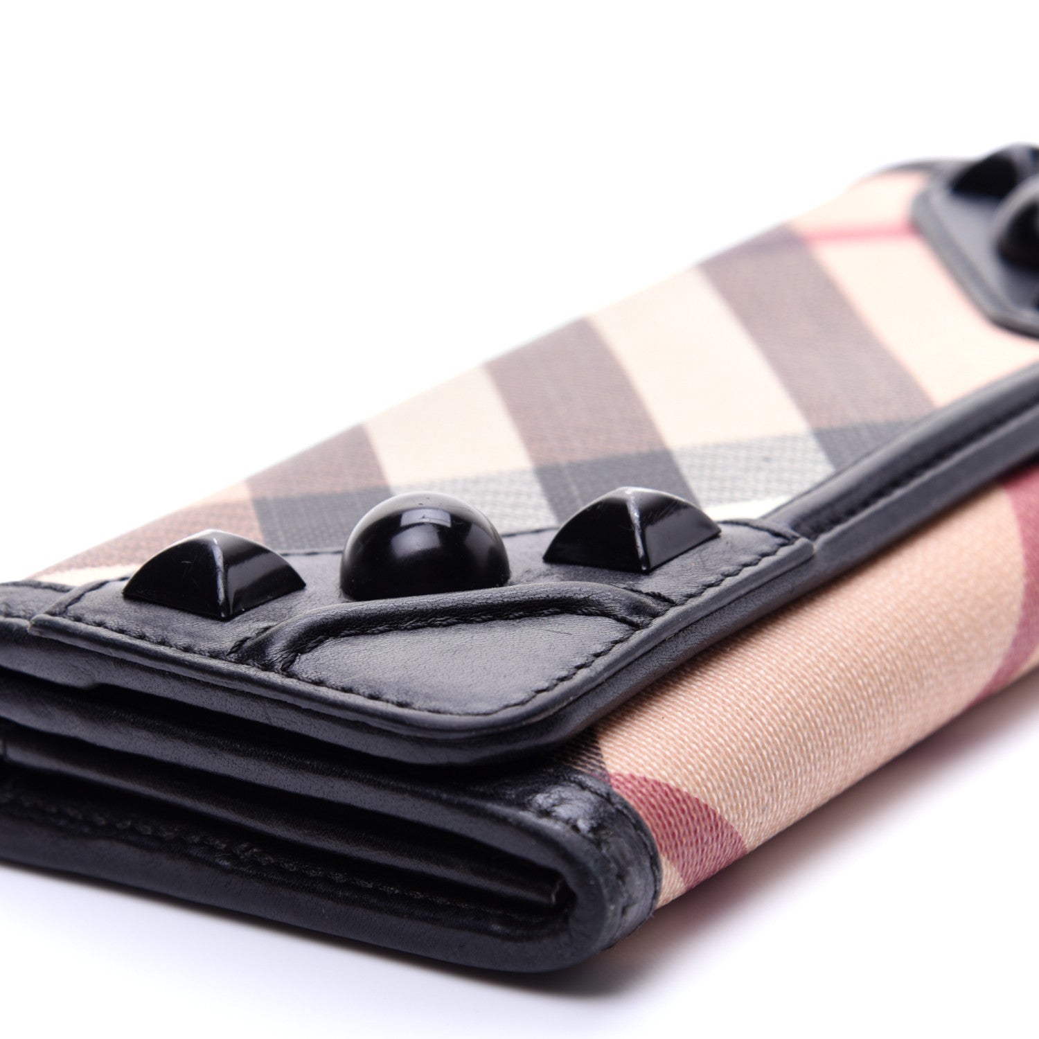 Burberry Nova Check Mega Stud Continental Wallet Black 6 of 14