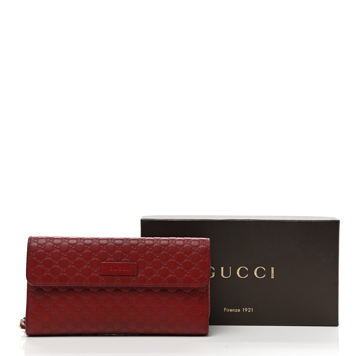 Soft Microguccissima Continental Zip Wallet Red