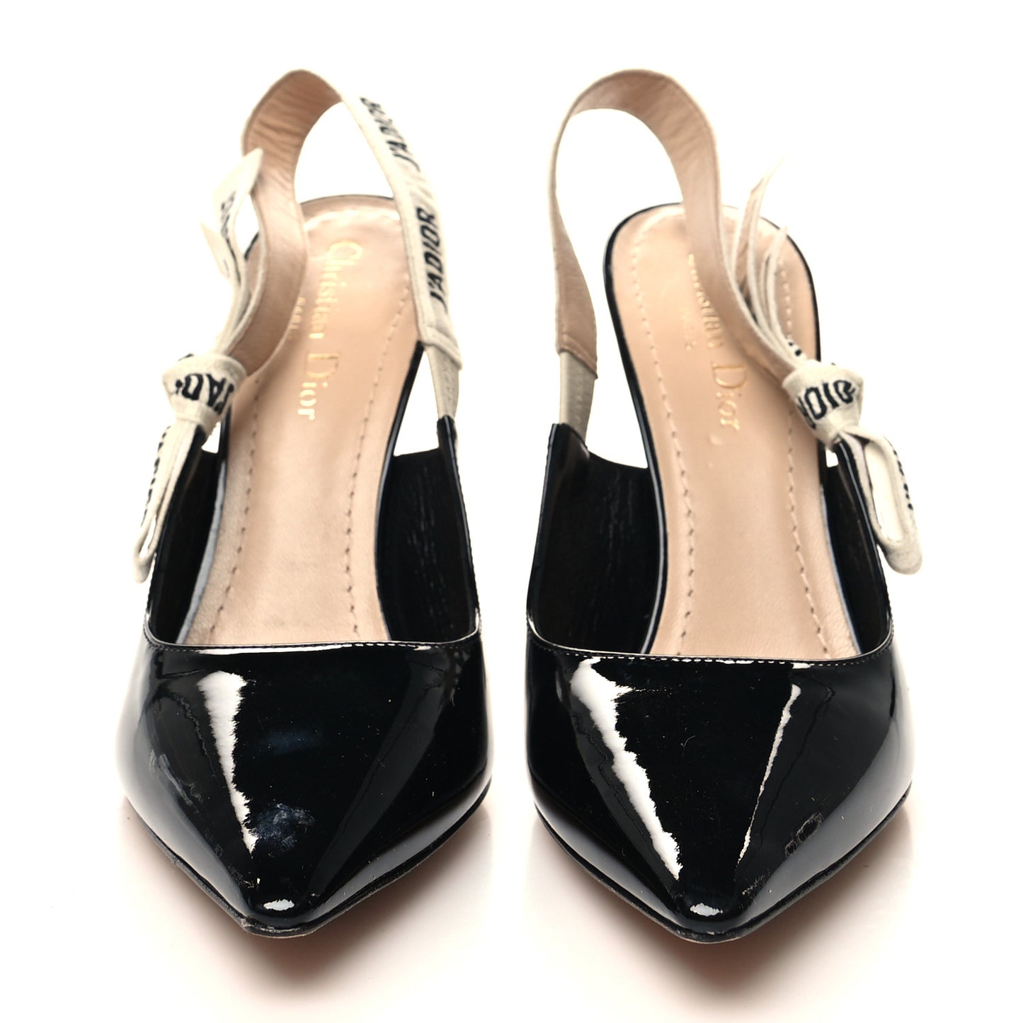 Patent Ribbon J'Adior Slingback 100mm Pumps 39 Black
