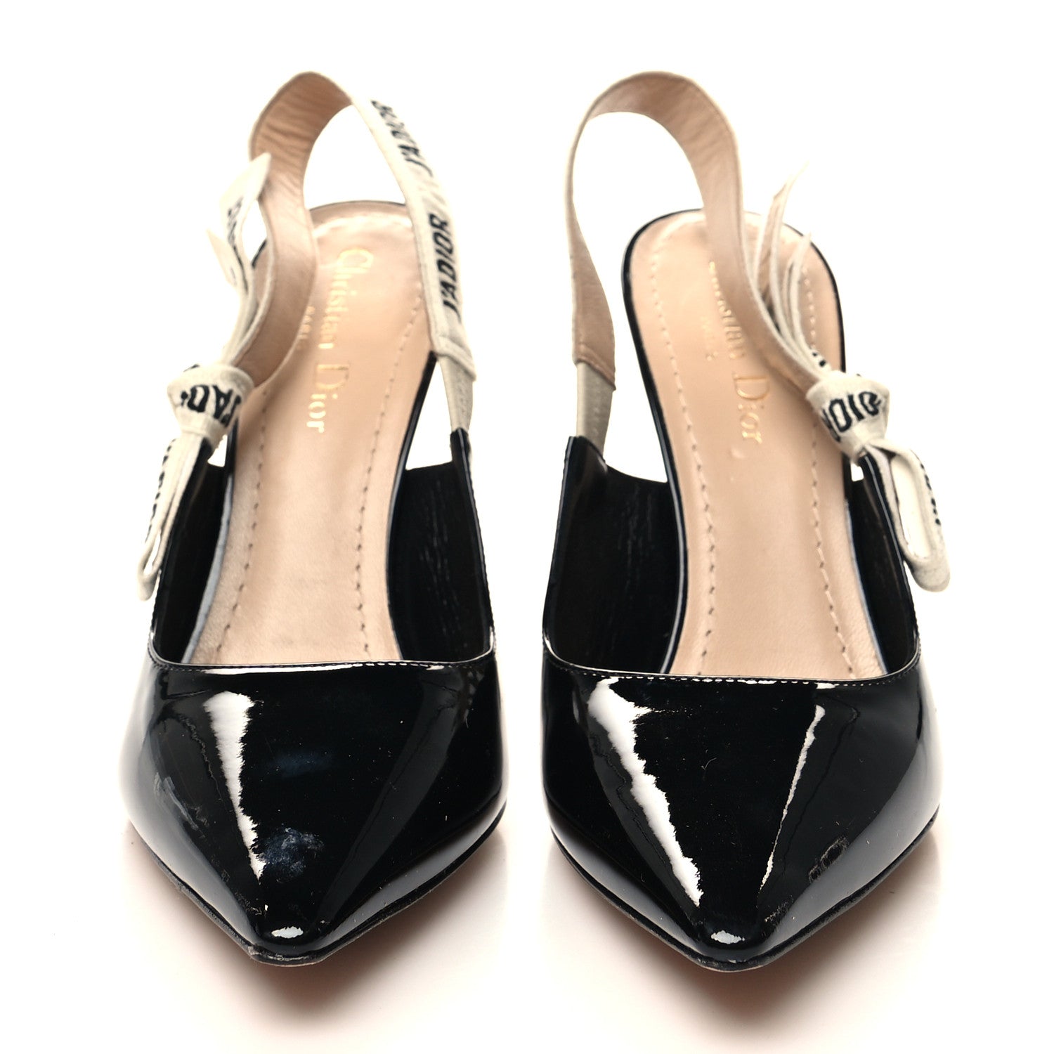 Christian Dior Patent Ribbon J'Adior Slingback 100mm Pumps 39 Black 2 of 10
