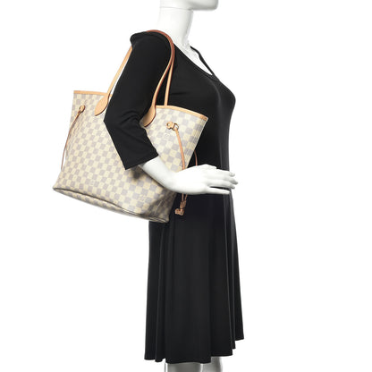 Louis Vuitton Damier Azur Neo Neverfull MM Rose Ballerine 2 of 11