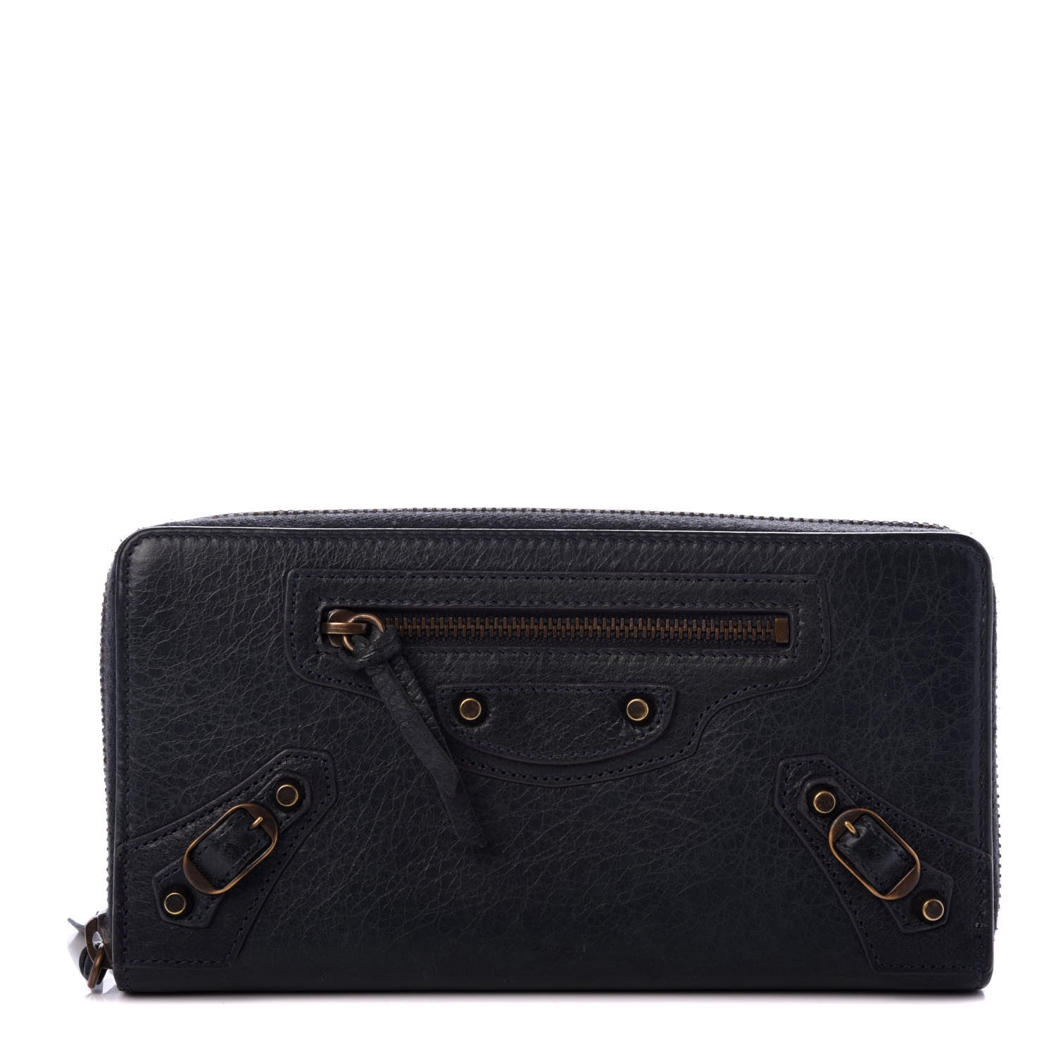 Balenciaga Agneau Classic Hardware Continental Zip Around Wallet Anthracite 1 of 6