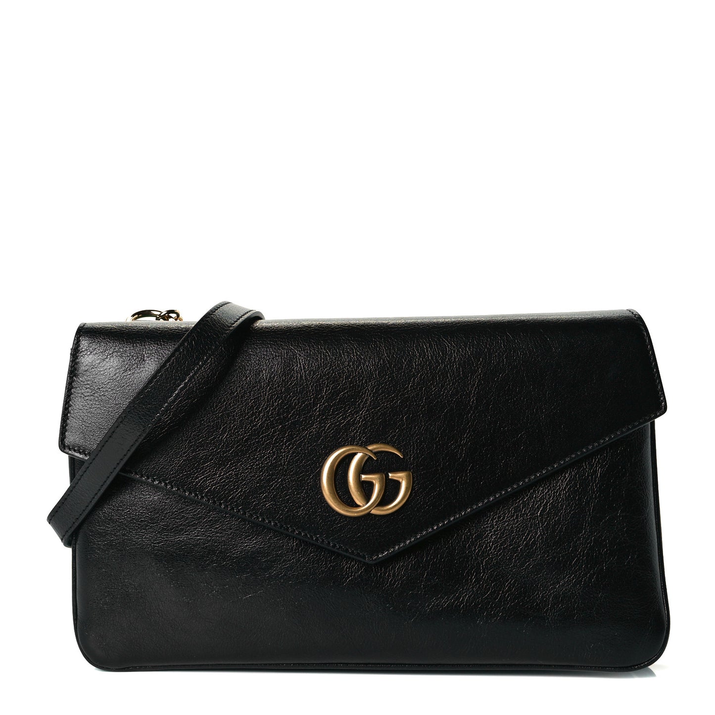 Calfskin Diagonal GG Medium Thiara Double Envelope Shoulder Bag Emerald Green Black