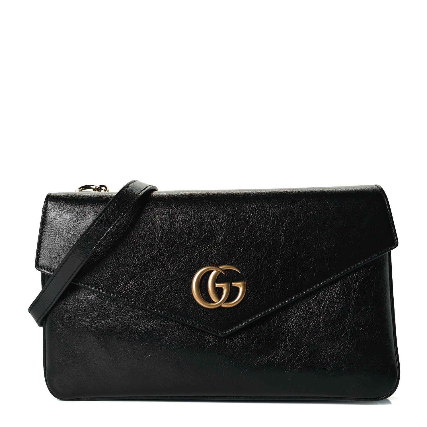 Gucci Calfskin Diagonal GG Medium Thiara Double Envelope Shoulder Bag Emerald Green Black 1 of 9