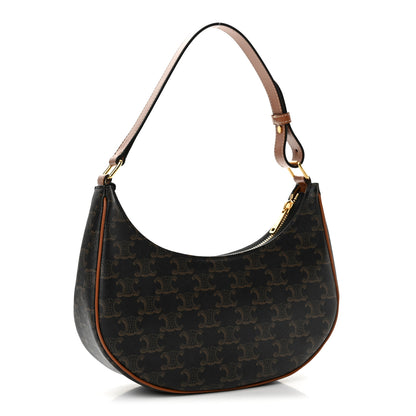 Celine Triomphe Canvas Calfskin Ava Shoulder Bag Tan 3 of 12