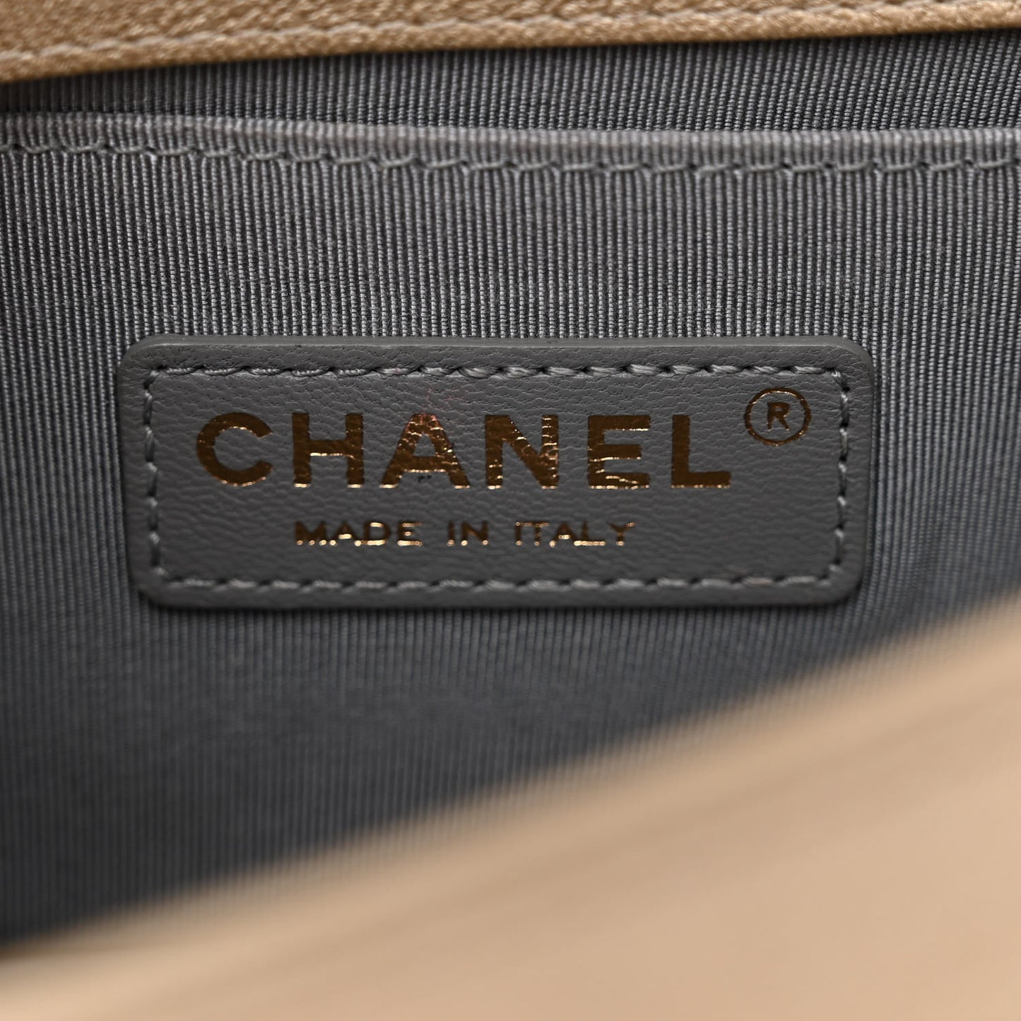 Metallic Lambskin Small Golden CC Boy Flap Dark Gold