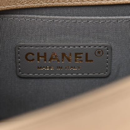 Chanel Metallic Lambskin Small Golden CC Boy Flap Dark Gold 6 of 10