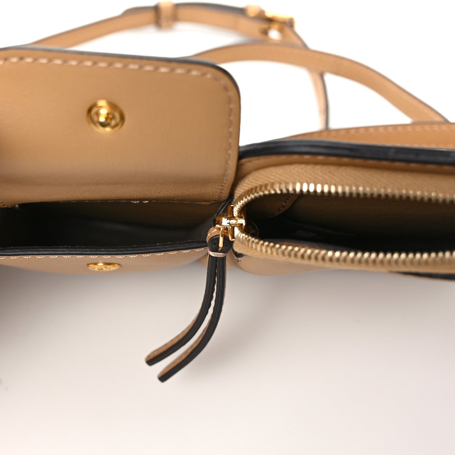 Fendi Vitello Grace Matte 3 Pocket Mini Crossbody Bag Miele Scuro 6 of 10