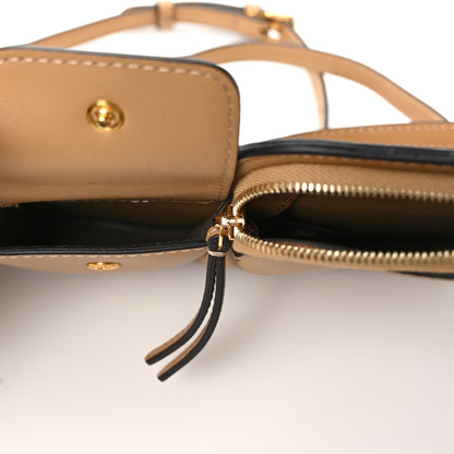 Fendi Vitello Grace Matte 3 Pocket Mini Crossbody Bag Miele Scuro 6 of 10