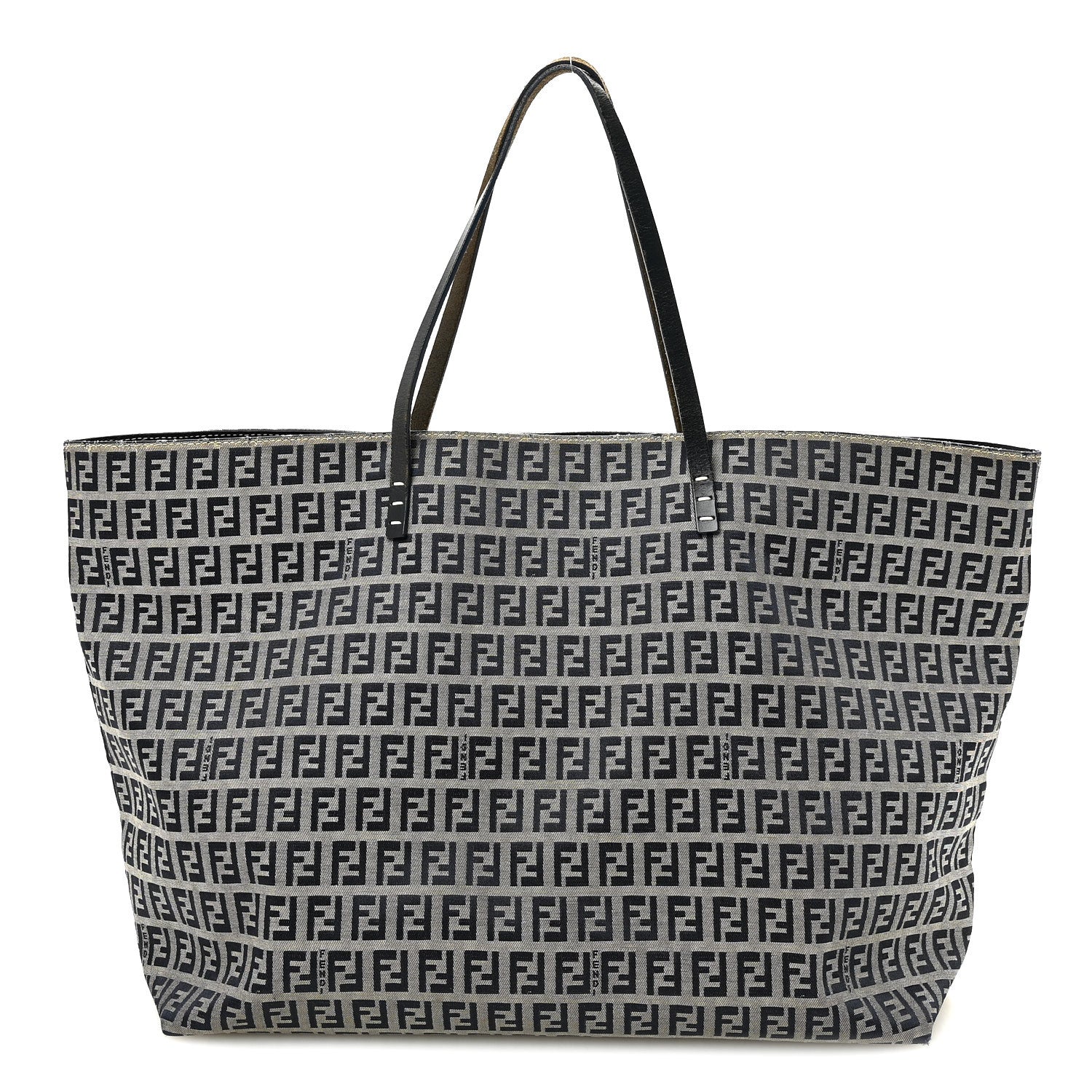 Fendi Zucchino Large Shopper Tote Navy 1 of 9