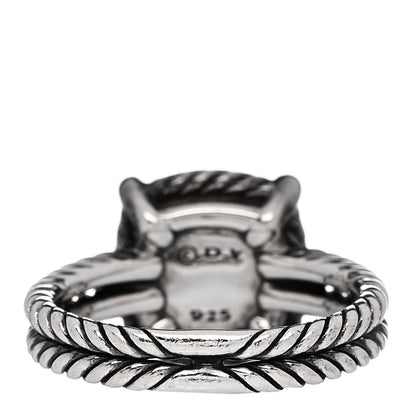 David Yurman Sterling Silver Diamond Lemon Citrine 9mm Chatelaine Pave Bezel Ring 50 5.5 4 of 5