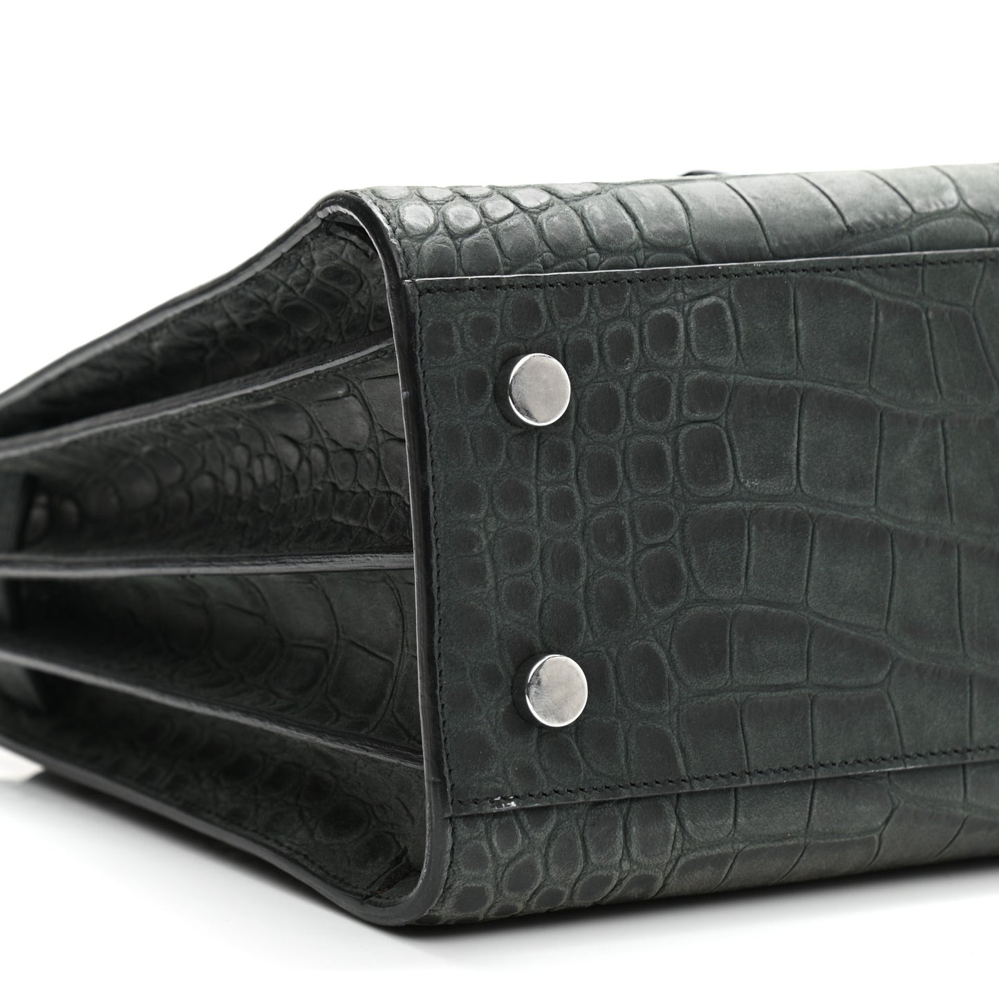 Calfskin Crocodile Embossed Small Sac De Jour Fog