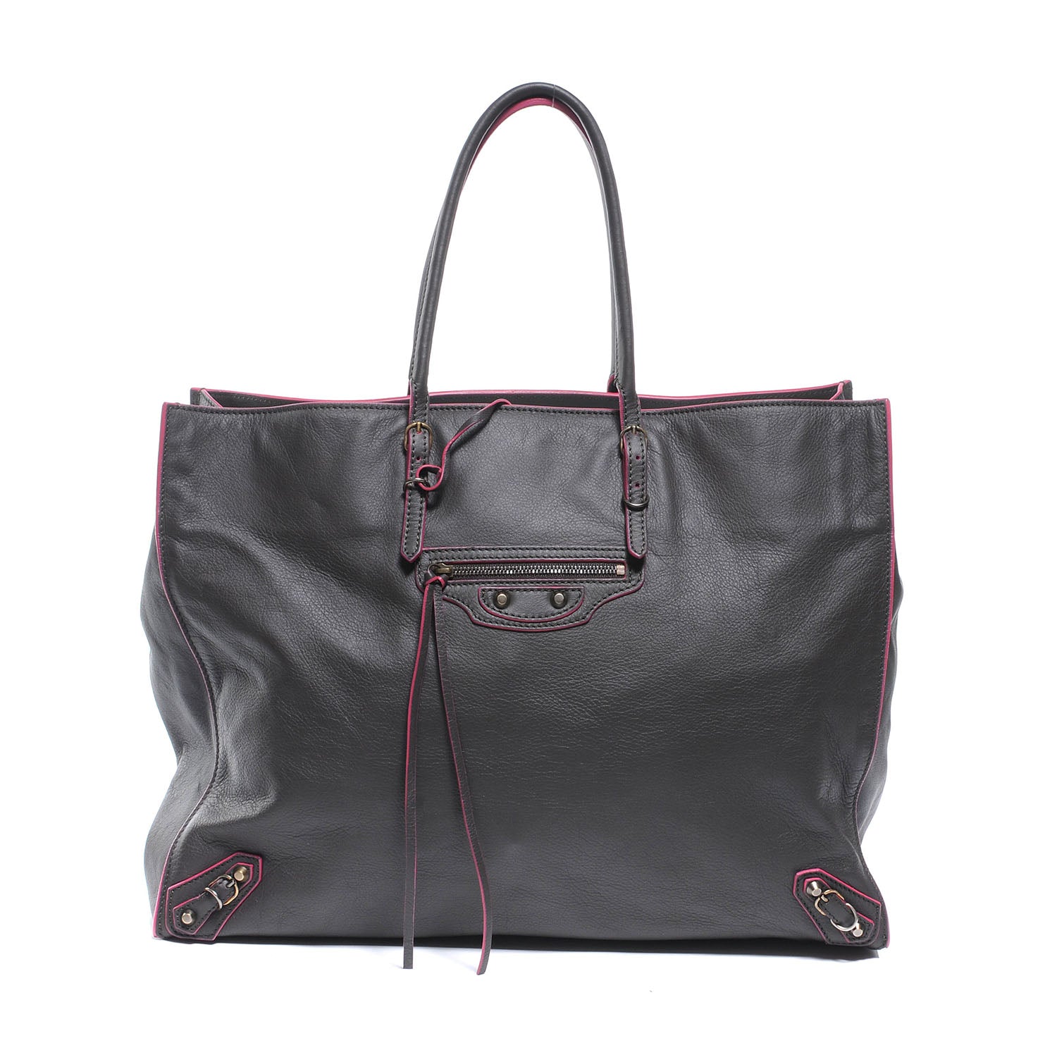 Balenciaga Veau Leather Papier A4 Tote Gris Tarmac Rose Thulian 1 of 7