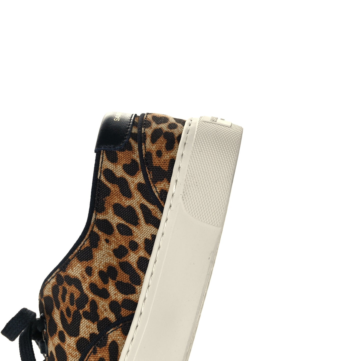 Canvas Leopard Print Venice Low Top Sneakers 39.5 Black