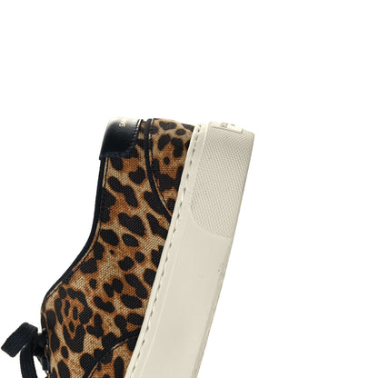 Saint Laurent Canvas Leopard Print Venice Low Top Sneakers 39.5 Black 9 of 10