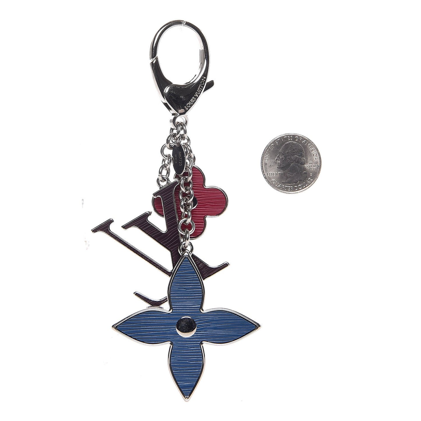 Fleur d Epi Bag Charm Figue Fuchsia Indigo