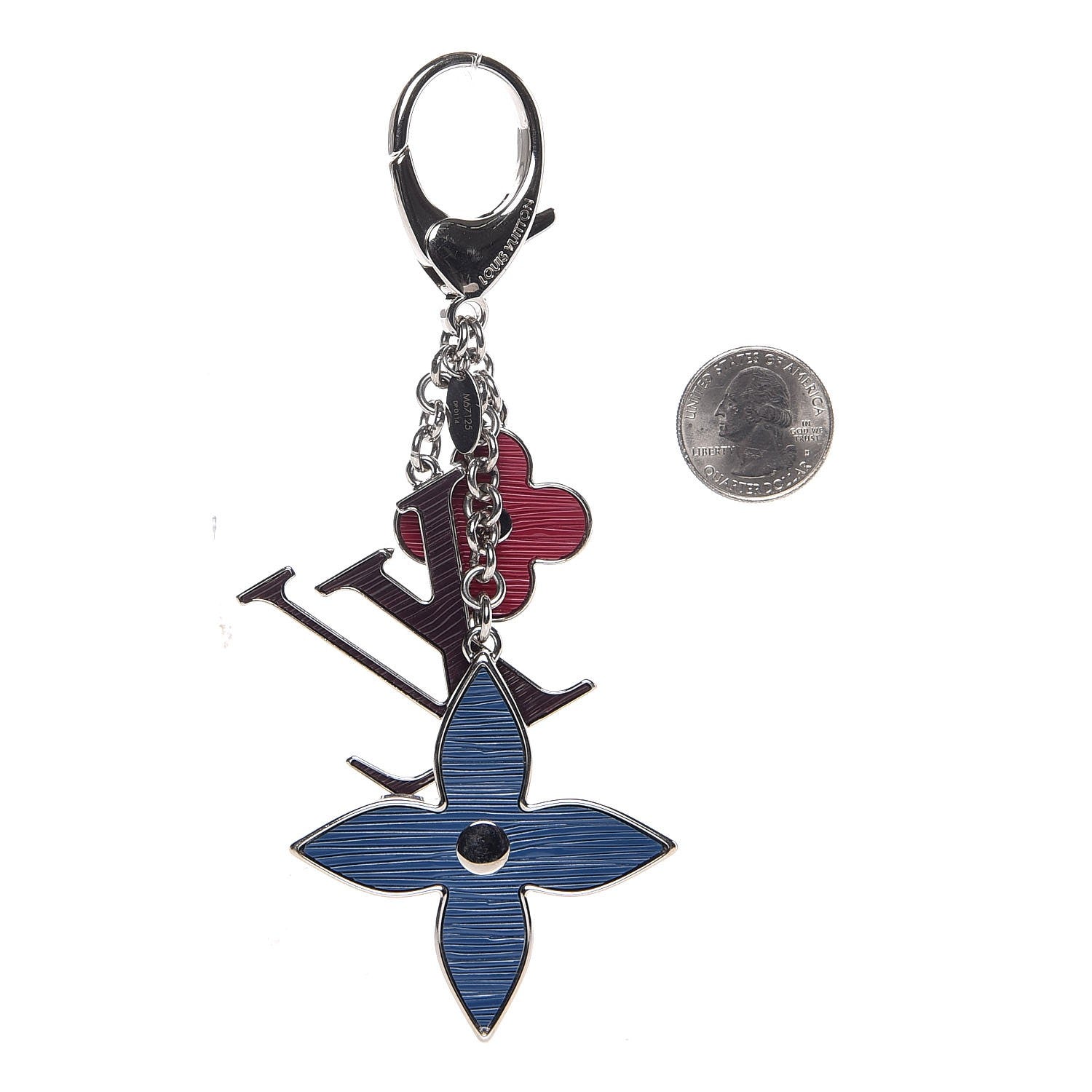 Louis Vuitton Fleur d Epi Bag Charm Figue Fuchsia Indigo 2 of 4