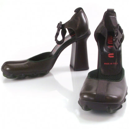 Miu Miu Leather Commando Strappy Heels 38.5 1 of 6