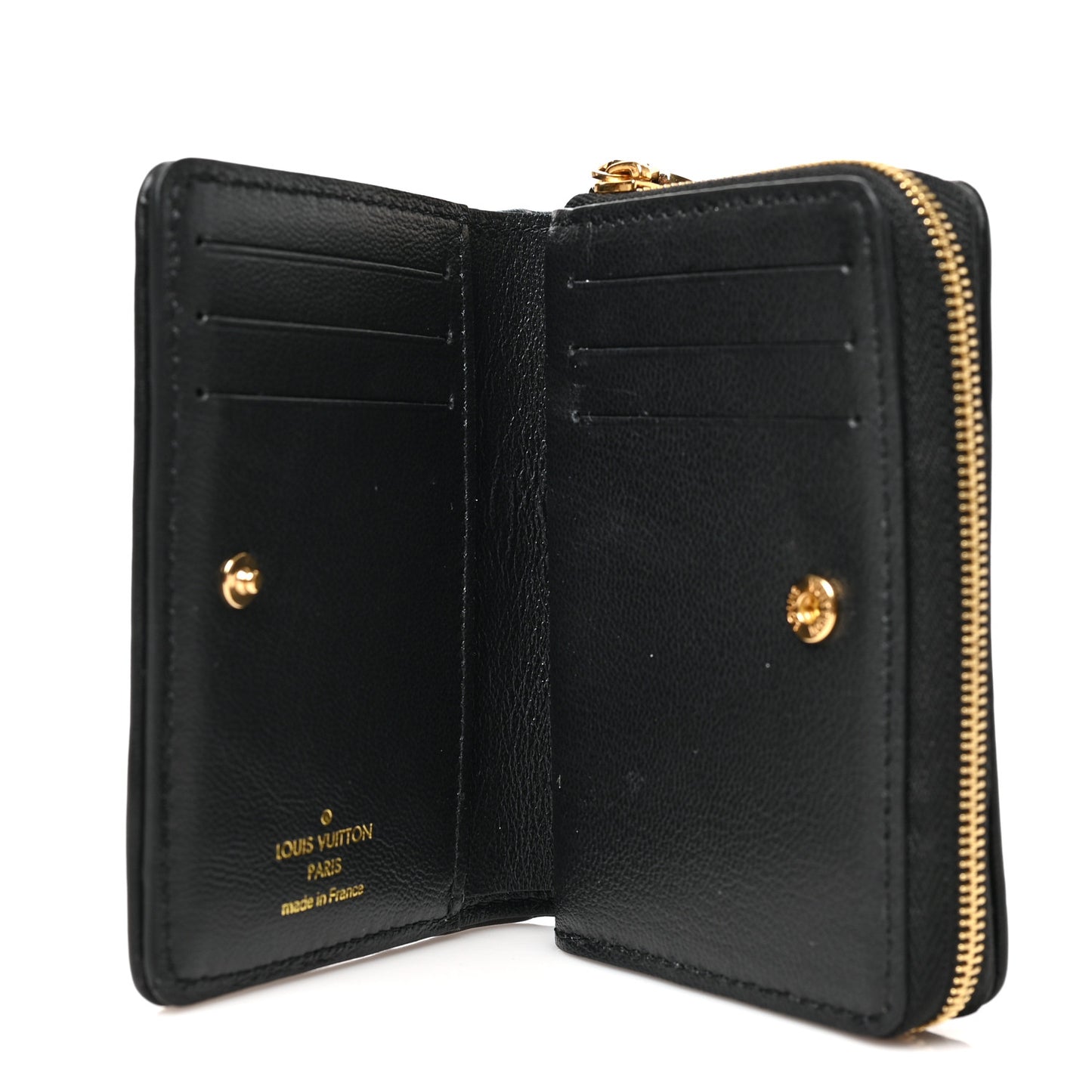 Lambskin Embossed Monogram Lou Coussin Wallet Black