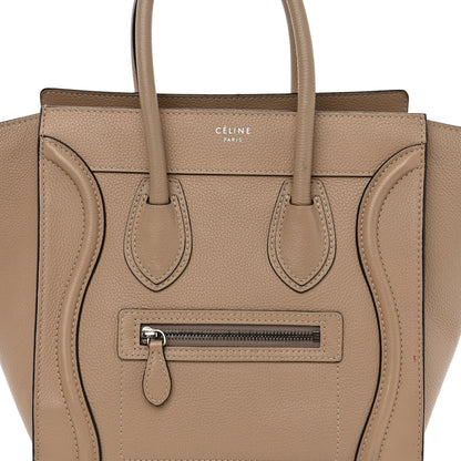 Celine Drummed Calfskin Micro Luggage Dune 7 of 11