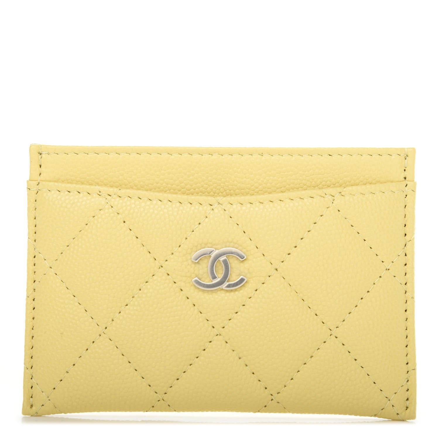 Chanel Caviar Quilted Card Holder Yellow 1 of 8